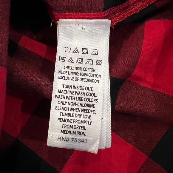 NWT Tommy Bahama Kids Red/Black Buffalo Plaid Button Up Shirt - SIZE XS (4) - Picture 5 of 6